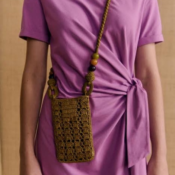 Sezane Tasha Raffia Crossbody Pouch NWT - Picture 8 of 9